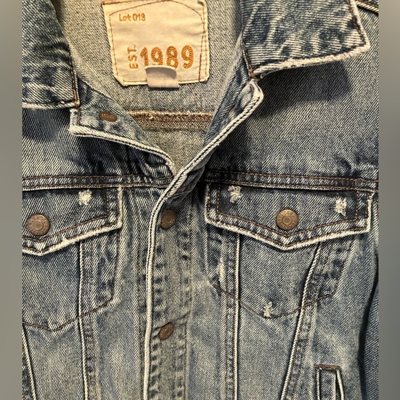 Place Est 1989 Girl’ Denim Jacket, Size M, Distressed Blue, Snap Closures - Picture 6 of 6